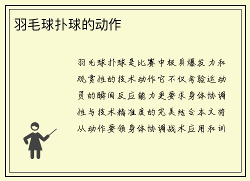 羽毛球扑球的动作