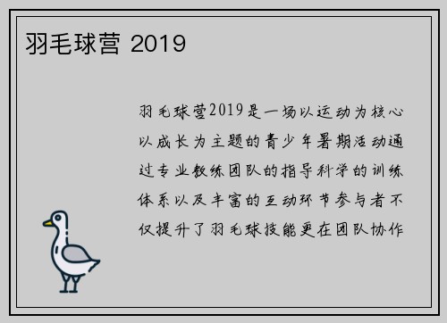 羽毛球营 2019